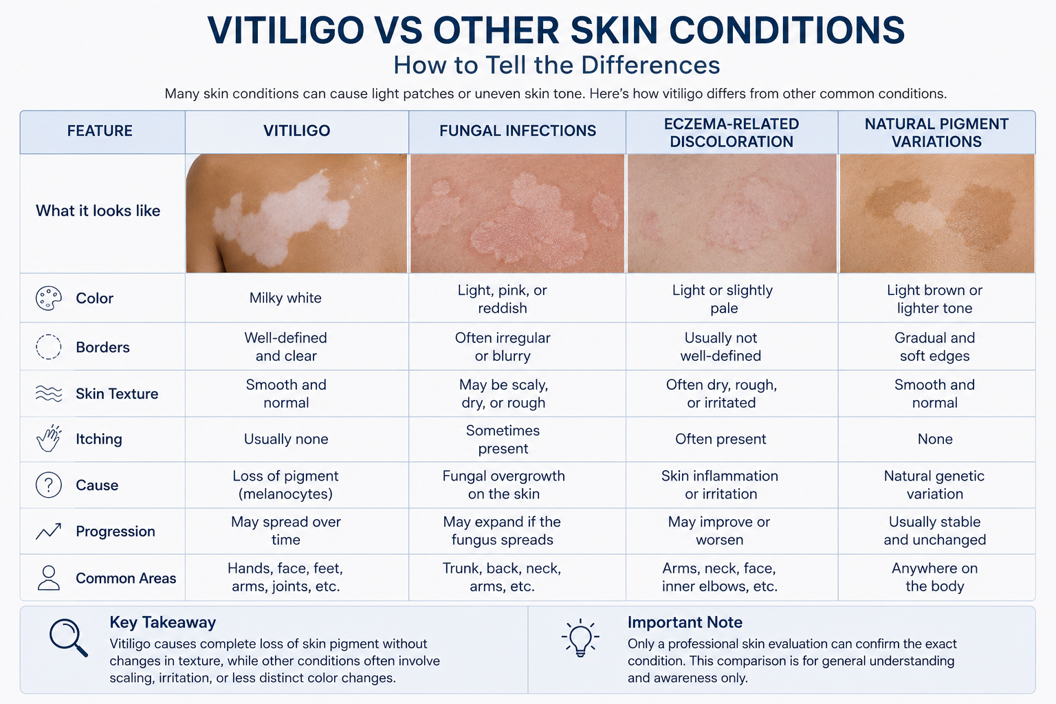 Understanding Vitiligo Through Skin Appearance Comparisons